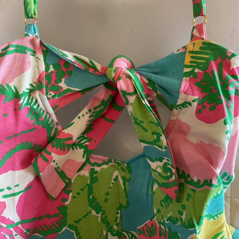 Lilly Pulitzer Palm Big Flirt Floral Print Dress - Picture 3 of 5